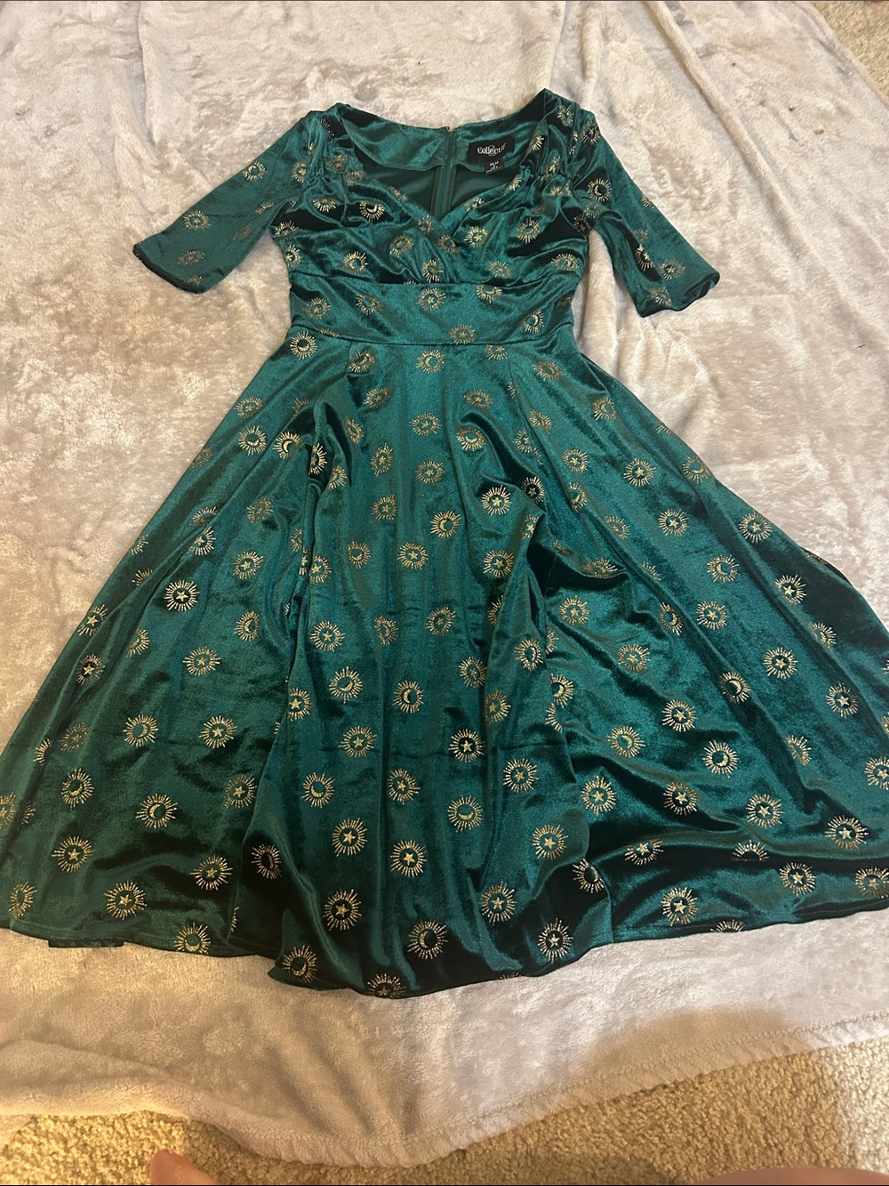 Collectif trixie starlight glitter swing dress